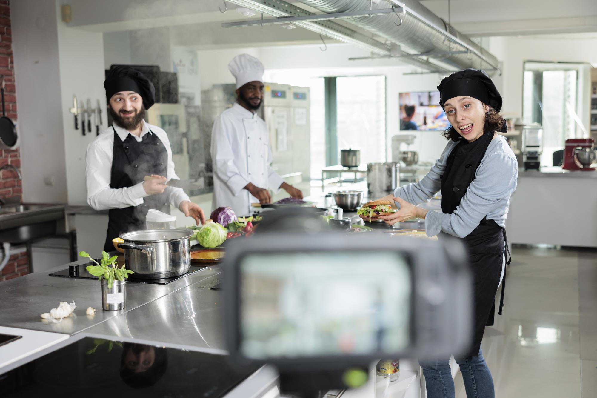 Support team in modern culinary office